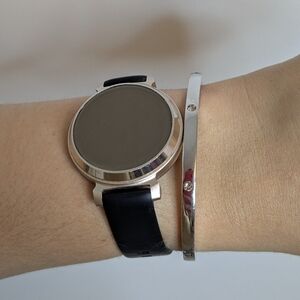 Coach Stone Hinged Bracelet Bangle - Silver and Cubic Zirconia